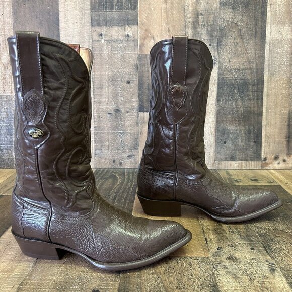 Los Altos Vintage Handmade Ostrich Leg Brown Cowboy Boots Mens 9 D - Picture 12 of 12